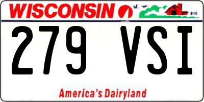 WI license plate 279VSI