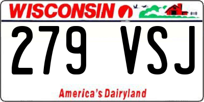 WI license plate 279VSJ