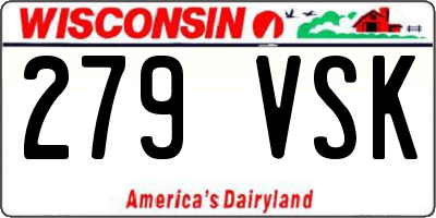 WI license plate 279VSK