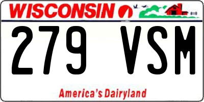 WI license plate 279VSM
