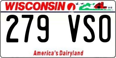 WI license plate 279VSO