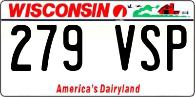 WI license plate 279VSP