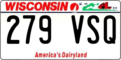 WI license plate 279VSQ