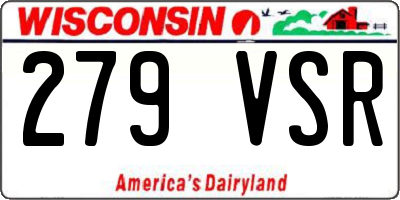 WI license plate 279VSR
