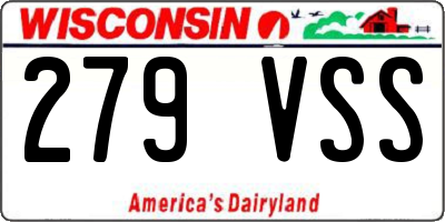 WI license plate 279VSS