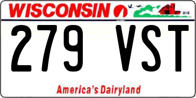 WI license plate 279VST