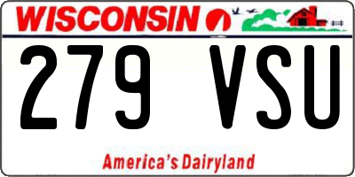 WI license plate 279VSU