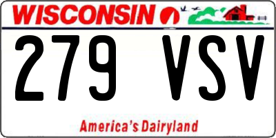 WI license plate 279VSV