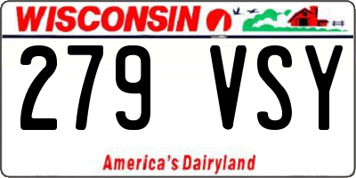 WI license plate 279VSY