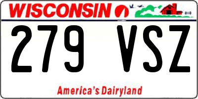 WI license plate 279VSZ