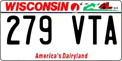 WI license plate 279VTA