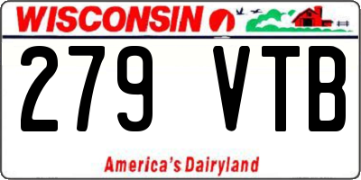 WI license plate 279VTB