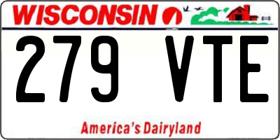 WI license plate 279VTE