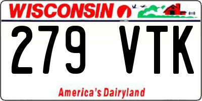 WI license plate 279VTK