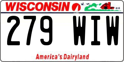 WI license plate 279WIW