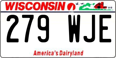 WI license plate 279WJE