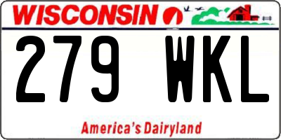 WI license plate 279WKL