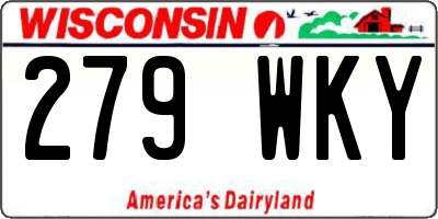 WI license plate 279WKY