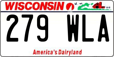 WI license plate 279WLA