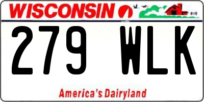 WI license plate 279WLK