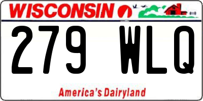 WI license plate 279WLQ