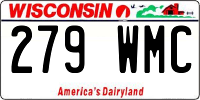 WI license plate 279WMC