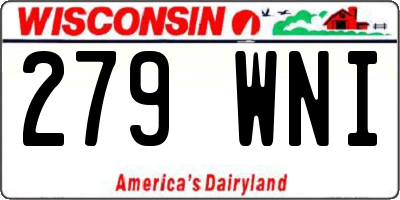 WI license plate 279WNI