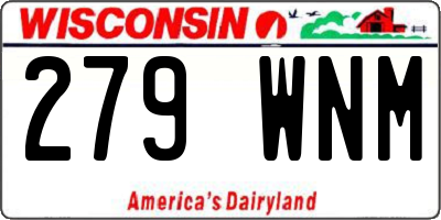 WI license plate 279WNM