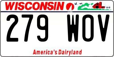 WI license plate 279WOV