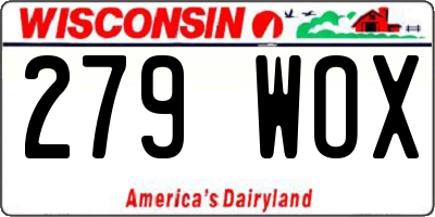 WI license plate 279WOX