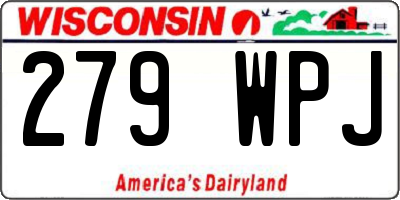 WI license plate 279WPJ