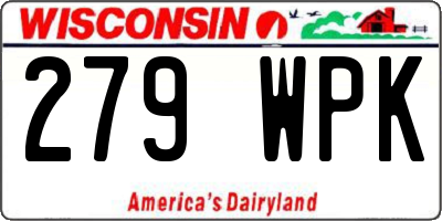WI license plate 279WPK