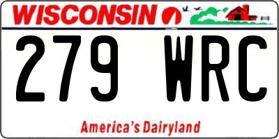 WI license plate 279WRC