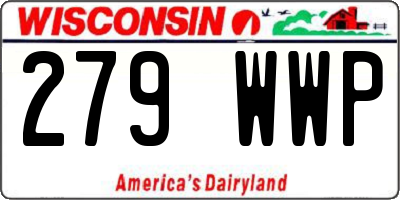 WI license plate 279WWP