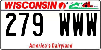 WI license plate 279WWW