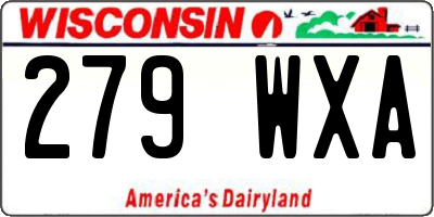 WI license plate 279WXA