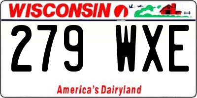 WI license plate 279WXE