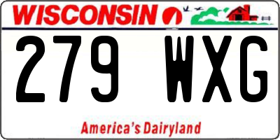WI license plate 279WXG