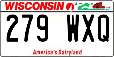 WI license plate 279WXQ