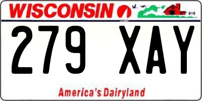 WI license plate 279XAY