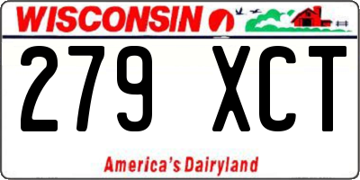 WI license plate 279XCT