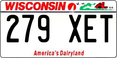 WI license plate 279XET