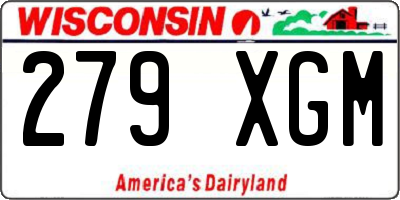WI license plate 279XGM