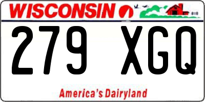 WI license plate 279XGQ