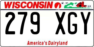 WI license plate 279XGY