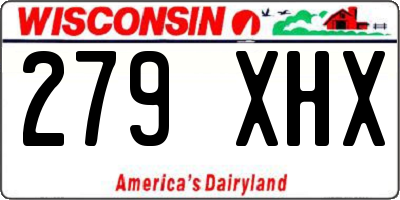 WI license plate 279XHX