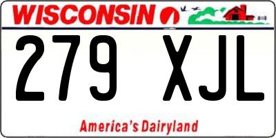 WI license plate 279XJL