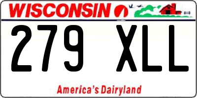 WI license plate 279XLL