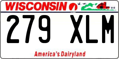 WI license plate 279XLM