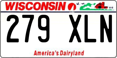 WI license plate 279XLN